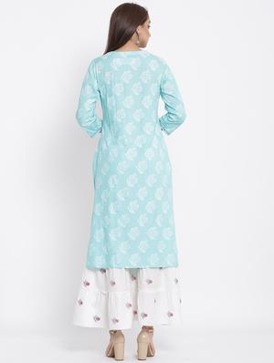 printed kurta sharara set - 17557573 - Standard Image - 3