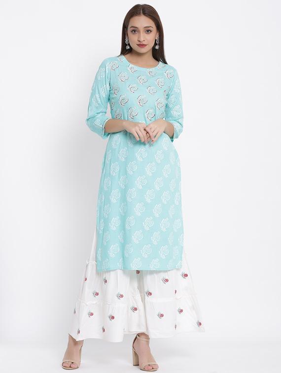 printed kurta sharara set - 17557573 - Zoom Image - 1