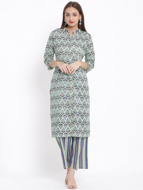 printed kurta palazzo set - 17557579 - Standard Image - 1