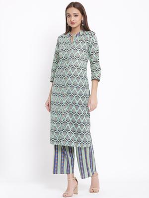 printed kurta palazzo set - 17557579 - Standard Image - 2