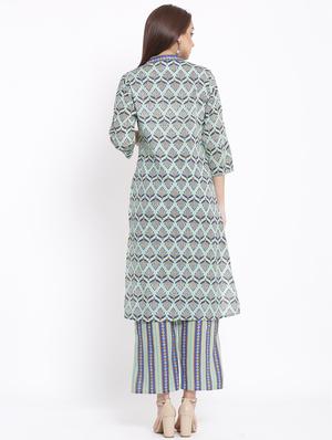 printed kurta palazzo set - 17557579 - Standard Image - 3
