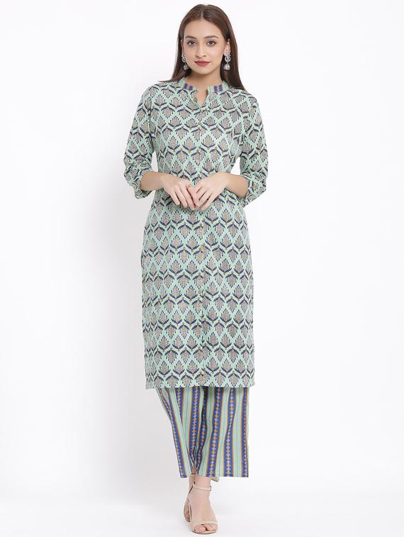 printed kurta palazzo set - 17557579 - Zoom Image - 1
