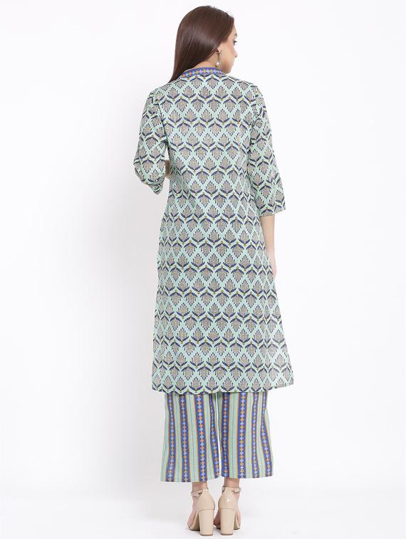 printed kurta palazzo set - 17557579 - Zoom Image - 3