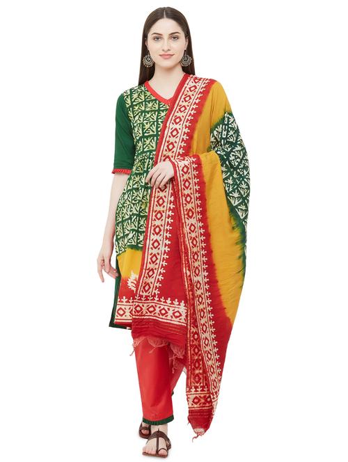 batik print unstitched suit - 17557588 - Standard Image - 1