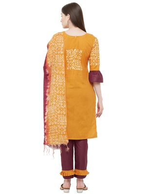 batik print unstitched suit - 17557589 - Standard Image - 3