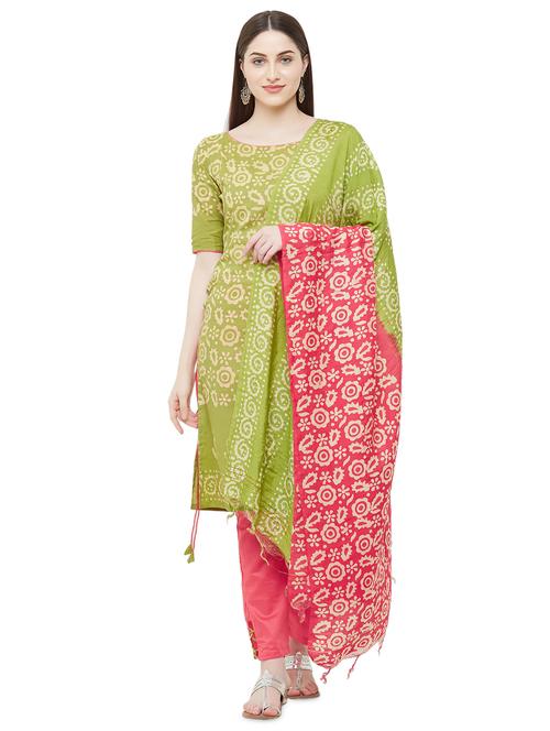 batik print unstitched suit - 17557590 - Standard Image - 1