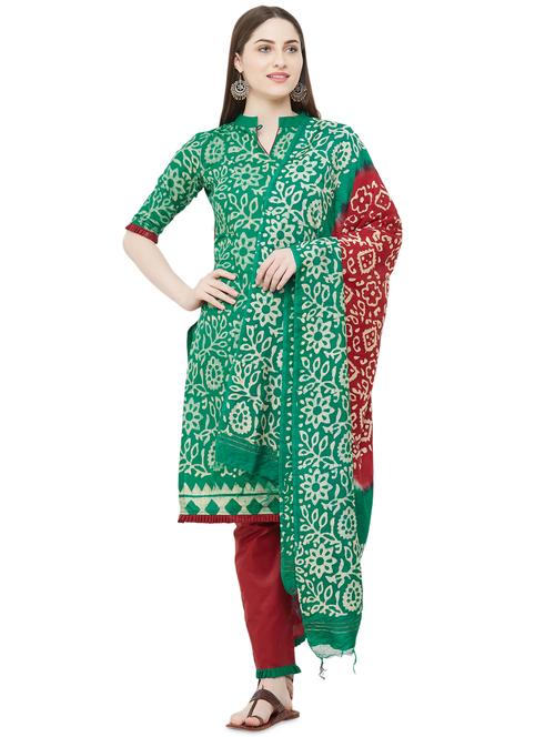 batik print unstitched suit - 17557591 - Standard Image - 1