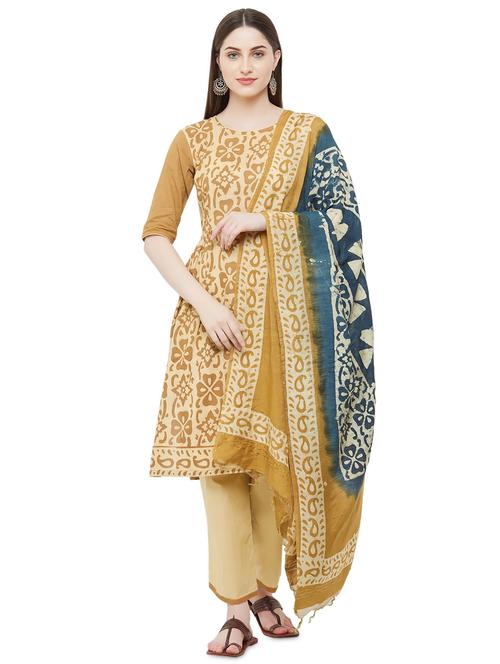 batik print unstitched suit - 17557592 - Standard Image - 1