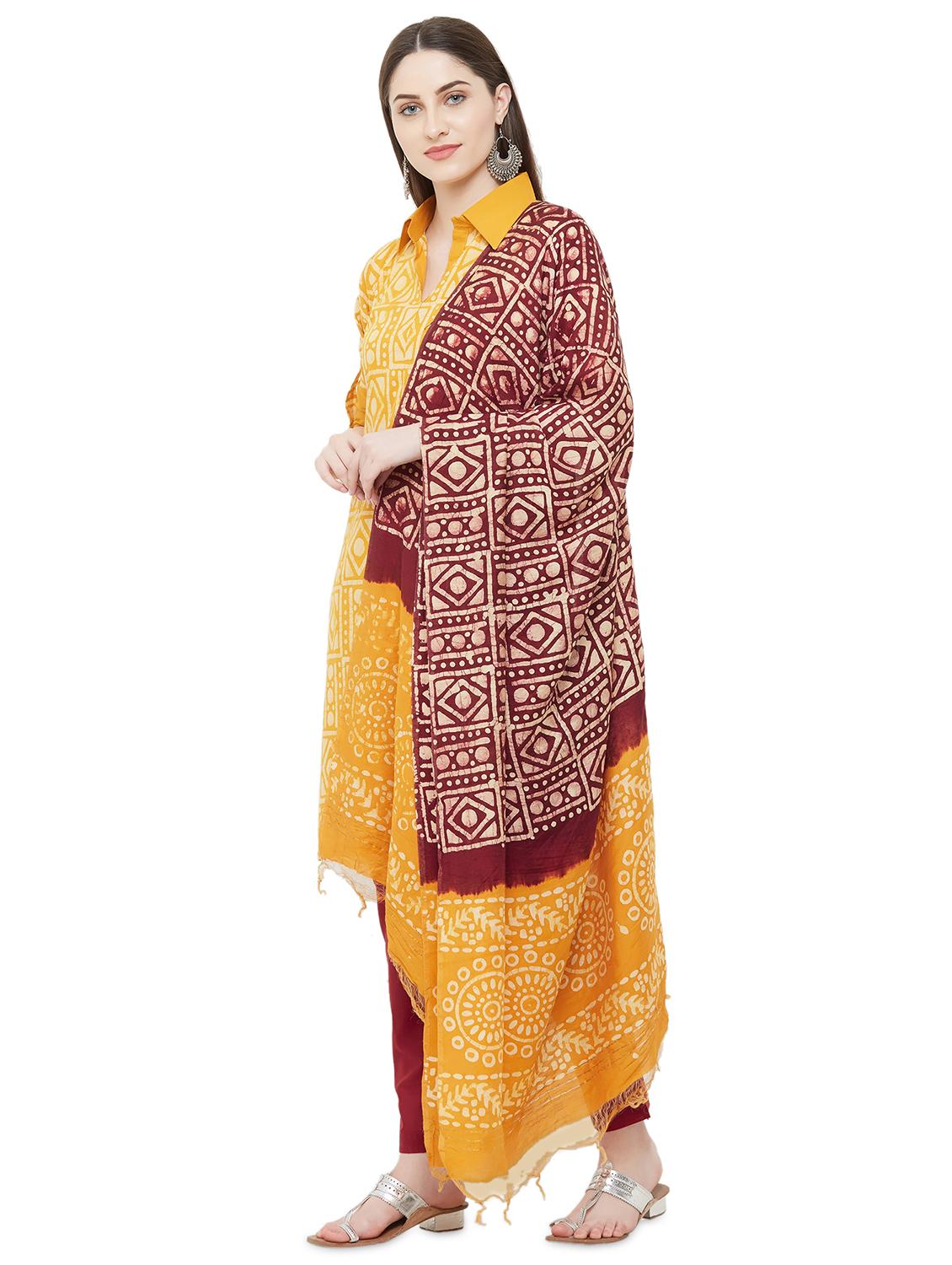 batik print unstitched suit - 17557593 - Zoom Image - 2