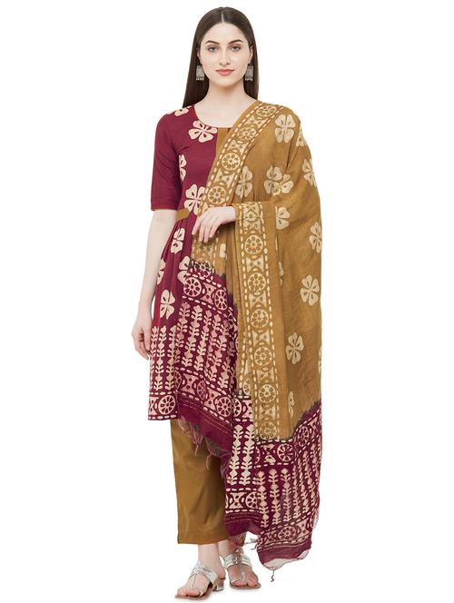 batik print unstitched suit - 17557594 - Standard Image - 1