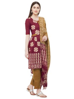 batik print unstitched suit - 17557594 - Standard Image - 2