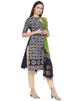 batik print unstitched suit - 17557598 - Standard Image - 2