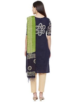 batik print unstitched suit - 17557598 - Standard Image - 3