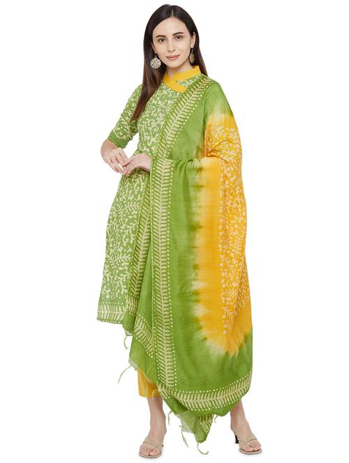 batik print unstitched suit - 17557599 - Standard Image - 1