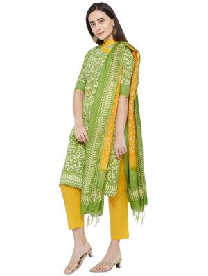 batik print unstitched suit - 17557599 - Standard Image - 2