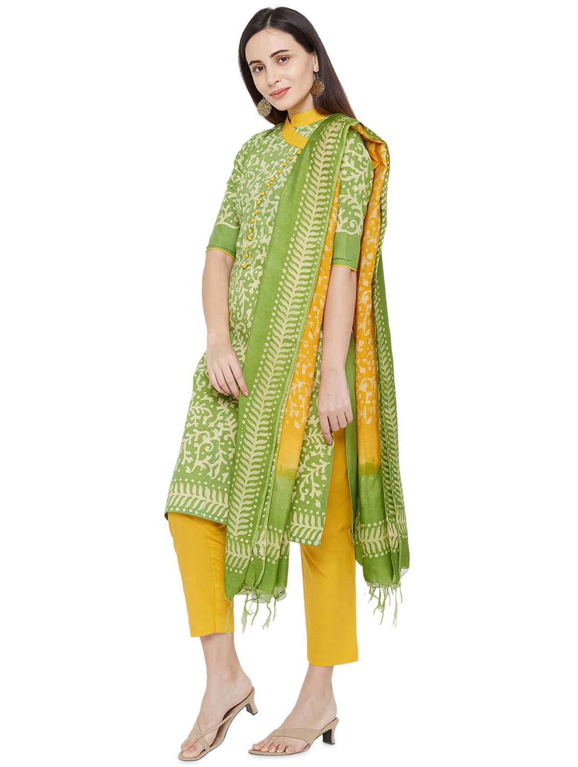 batik print unstitched suit - 17557599 - Zoom Image - 2