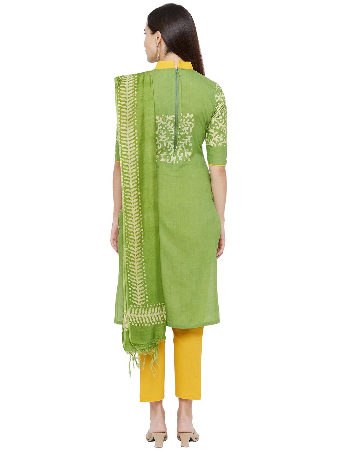 batik print unstitched suit - 17557599 - Zoom Image - 3