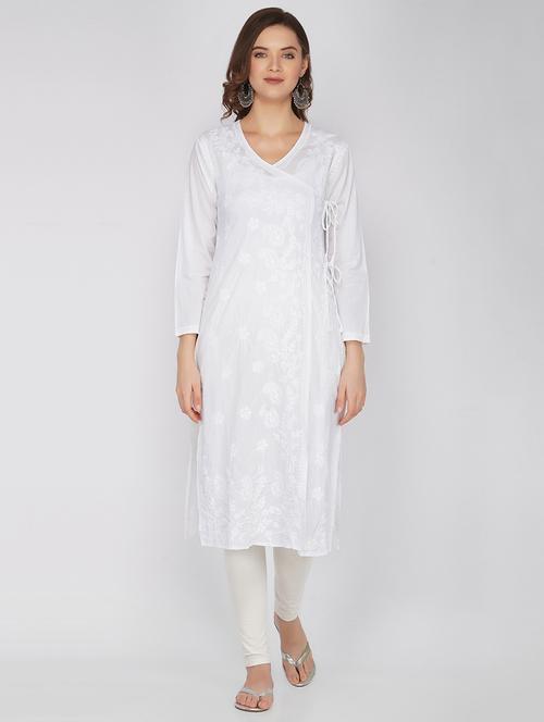 chikankari straight kurta - 17557615 - Standard Image - 1
