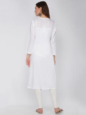 chikankari straight kurta - 17557615 - Standard Image - 3