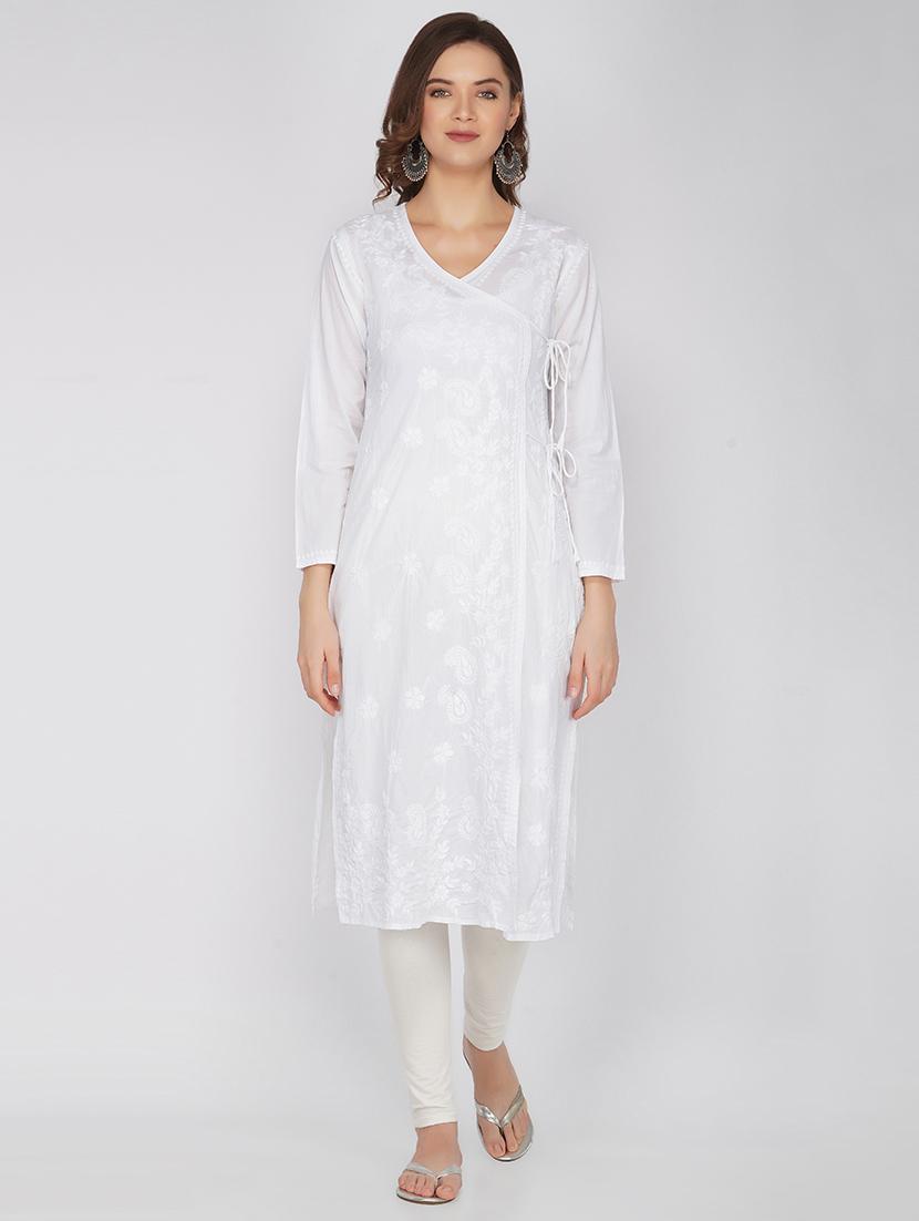 chikankari straight kurta - 17557615 - Zoom Image - 1
