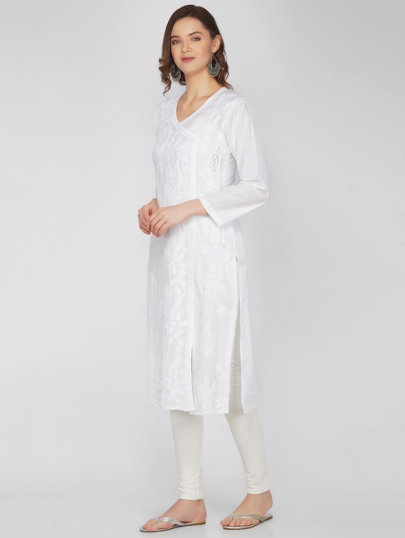 chikankari straight kurta - 17557615 - Zoom Image - 2