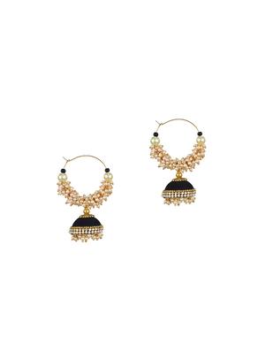 black cotton blend jhumka earring - 17557677 - Standard Image - 2