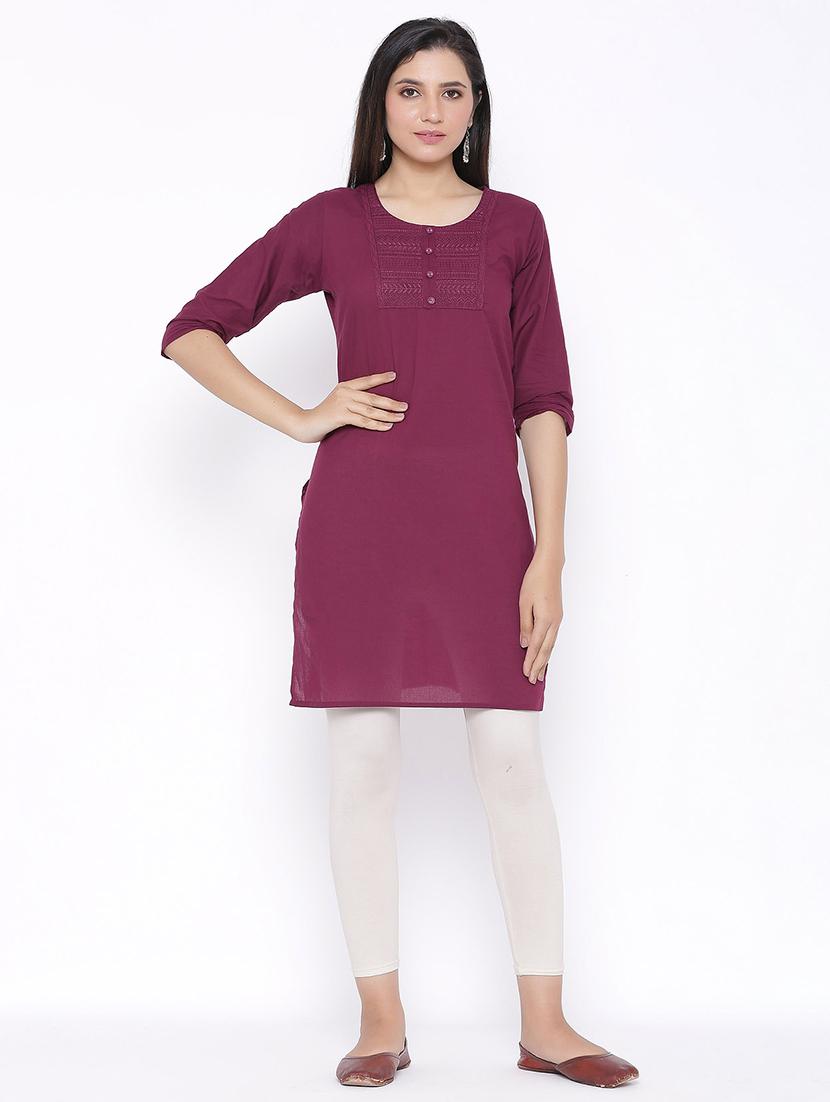 tonal embroidered straight kurta - 17557713 - Zoom Image - 1