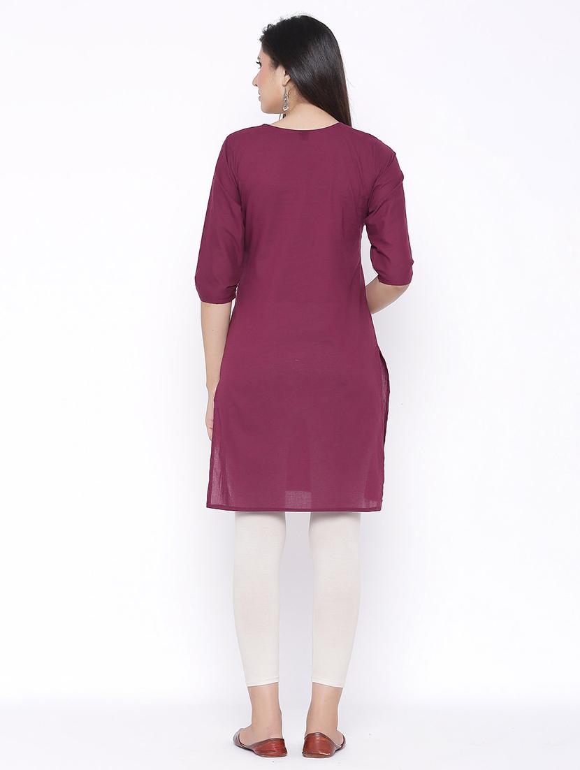 tonal embroidered straight kurta - 17557713 - Zoom Image - 3