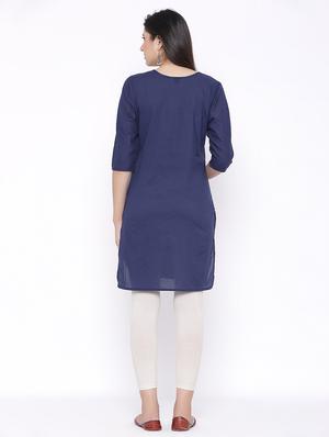 tonal embroidered straight kurta - 17557715 - Standard Image - 3