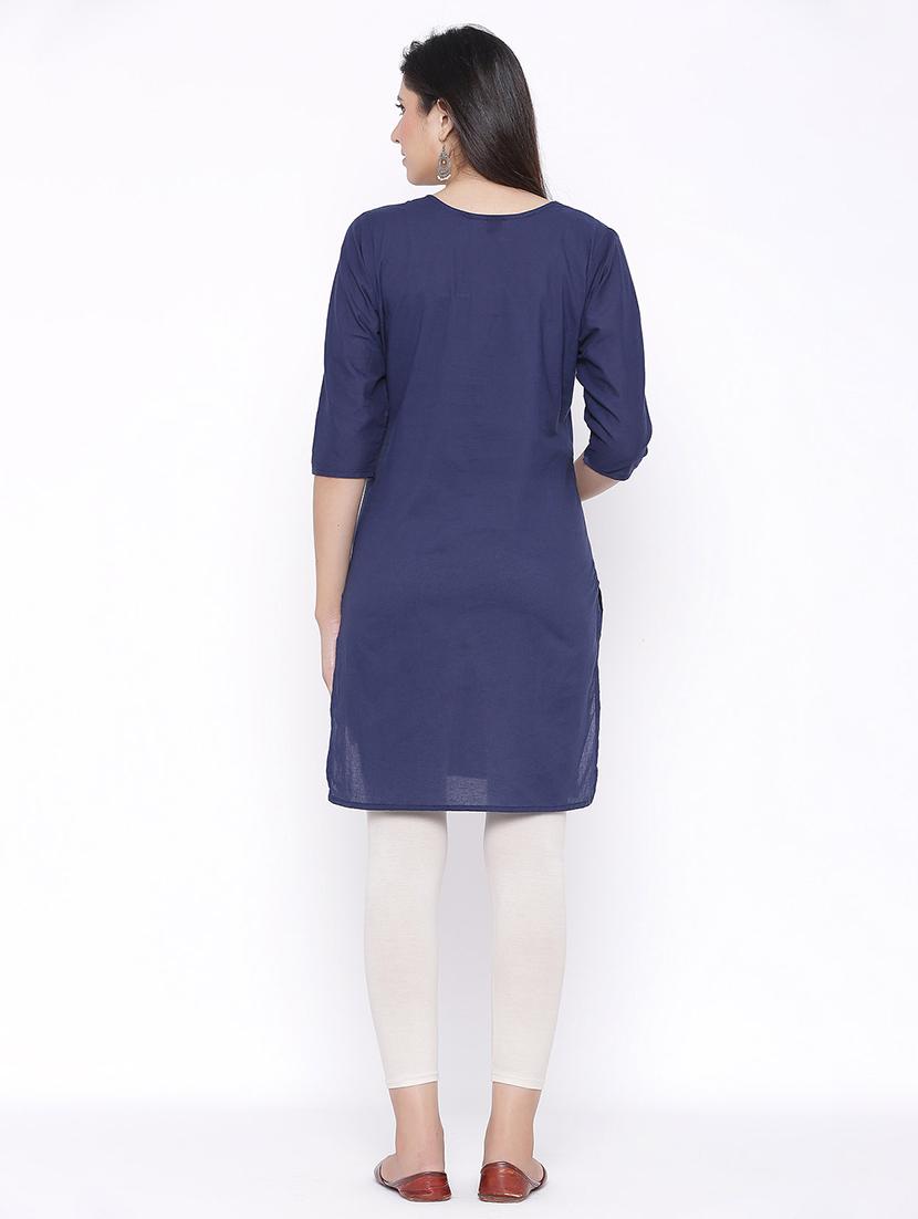 tonal embroidered straight kurta - 17557715 - Zoom Image - 3
