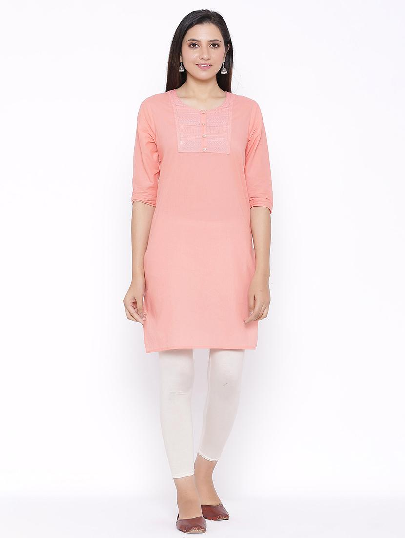 tonal embroidered straight kurta - 17557717 - Zoom Image - 1