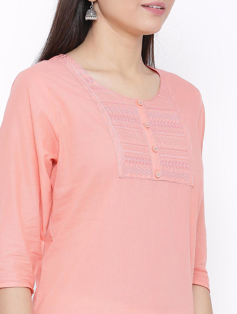 tonal embroidered straight kurta - 17557717 - Zoom Image - 4
