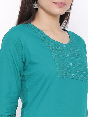 tonal embroidered straight kurta - 17557719 - Standard Image - 4
