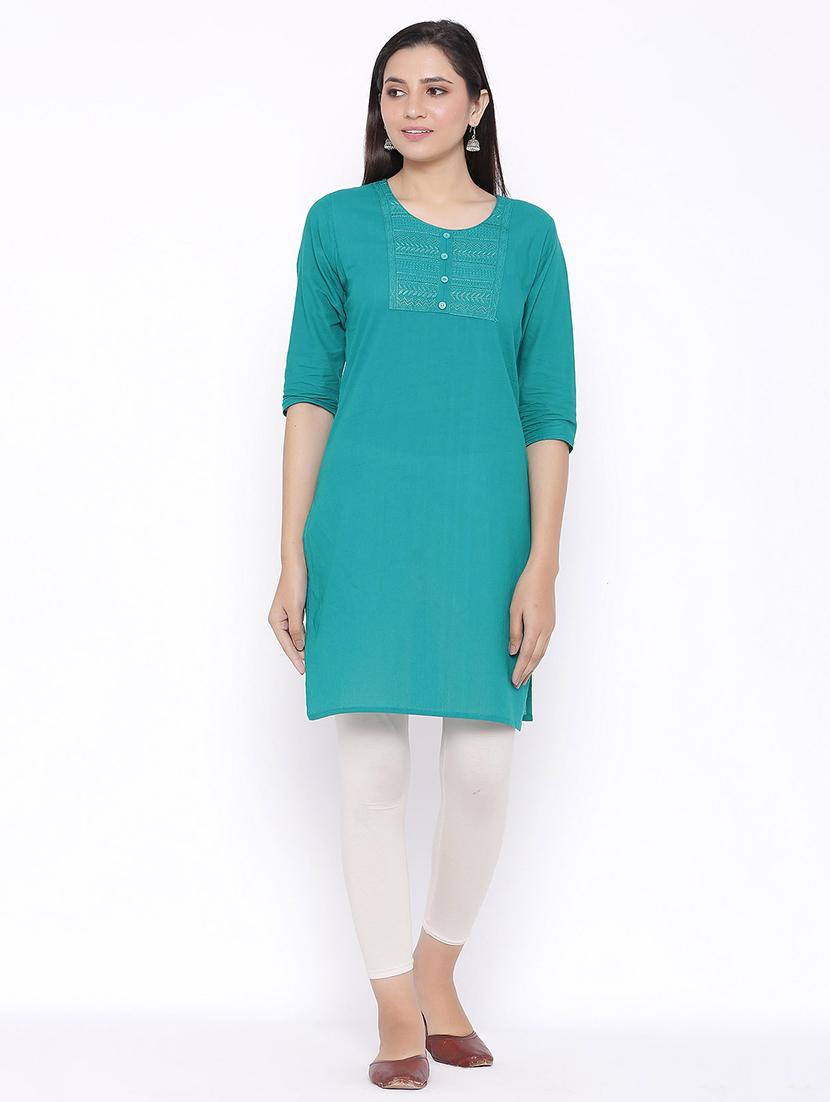 tonal embroidered straight kurta - 17557719 - Zoom Image - 1