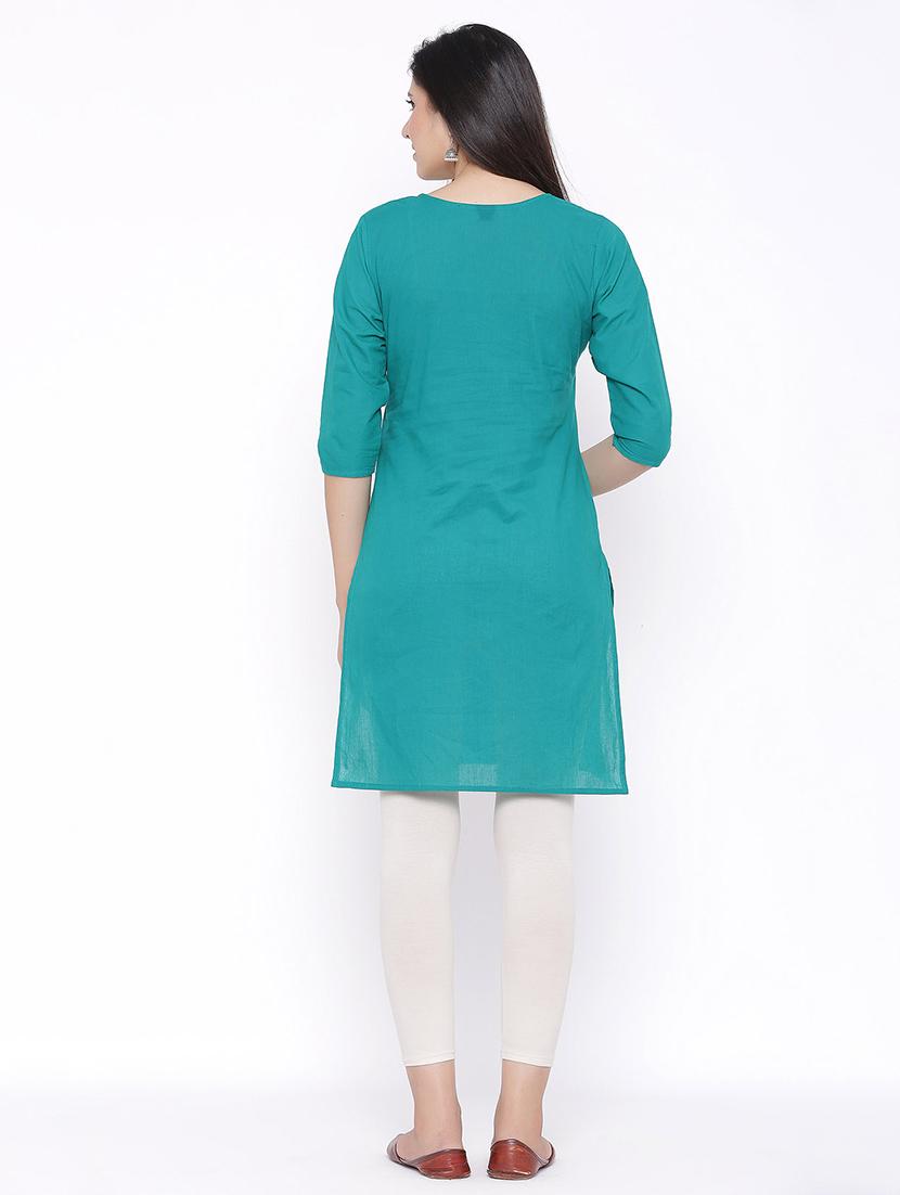 tonal embroidered straight kurta - 17557719 - Zoom Image - 3