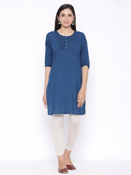 tonal embroidered straight kurta - 17557721 - Standard Image - 1