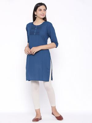tonal embroidered straight kurta - 17557721 - Standard Image - 2