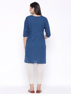 tonal embroidered straight kurta - 17557721 - Standard Image - 3