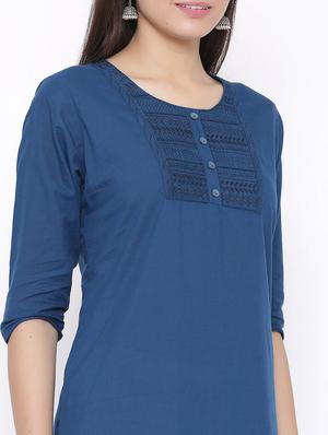 tonal embroidered straight kurta - 17557721 - Standard Image - 4