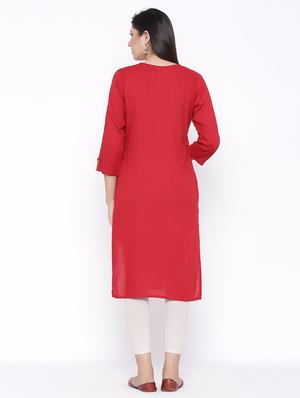 tonal embroidered straight kurta - 17557723 - Standard Image - 3