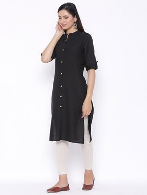 solid straight kurta - 17557730 - Standard Image - 2