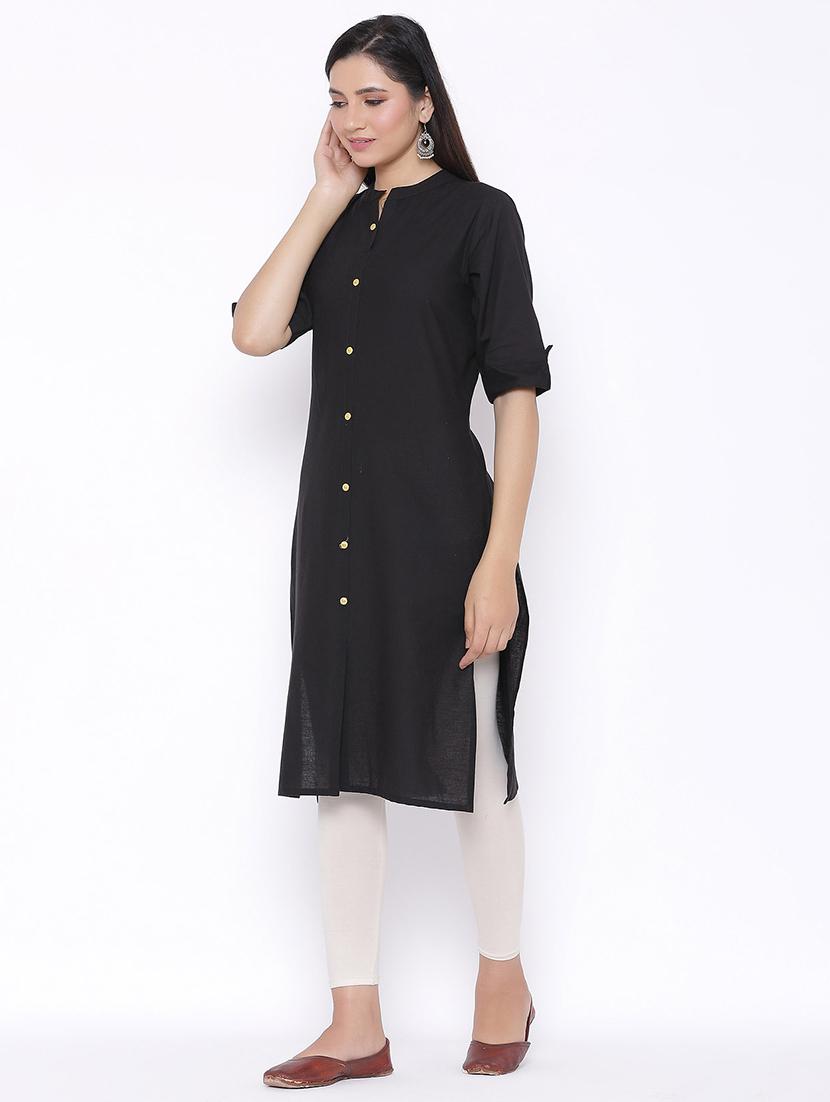 solid straight kurta - 17557730 - Zoom Image - 2