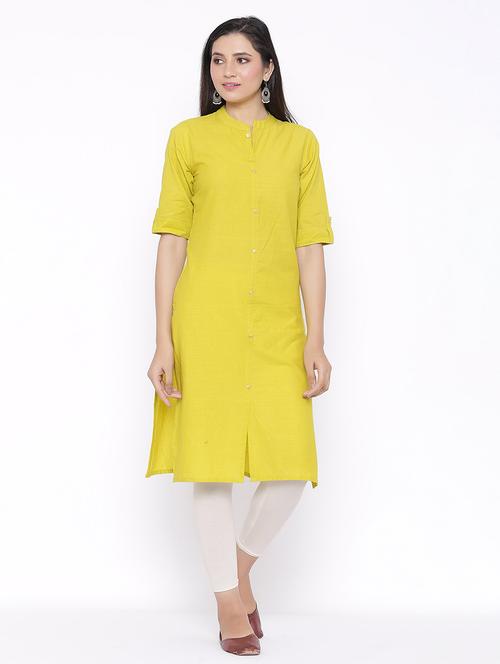 solid straight kurta - 17557731 - Standard Image - 1