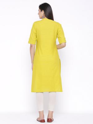 solid straight kurta - 17557731 - Standard Image - 3