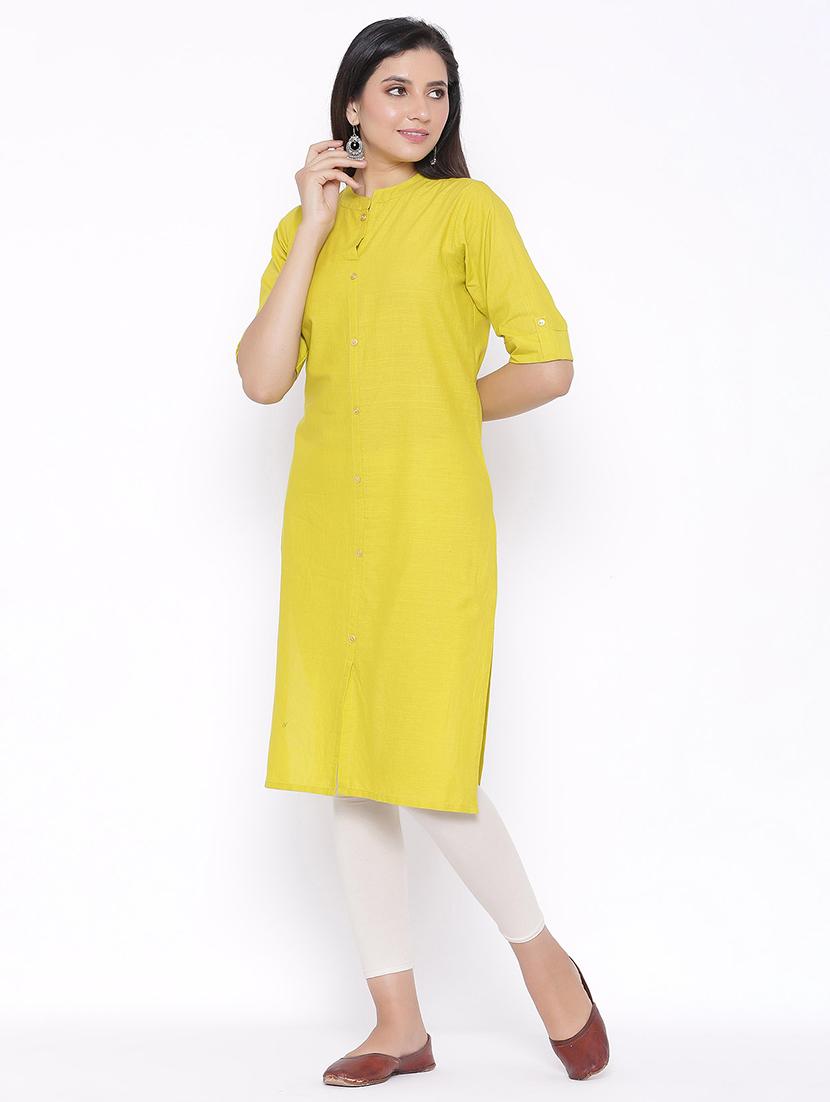 solid straight kurta - 17557731 - Zoom Image - 2