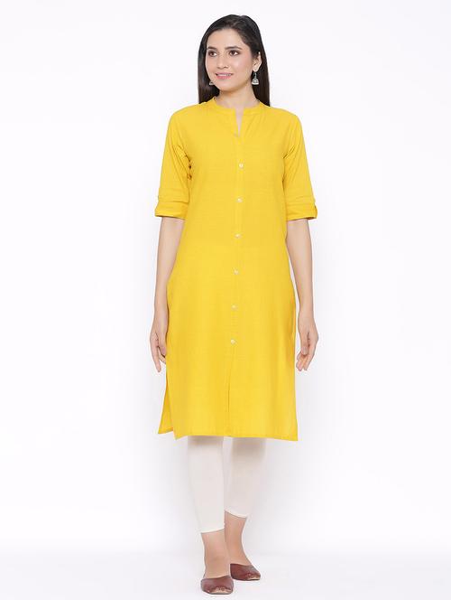 solid straight kurta - 17557733 - Standard Image - 1