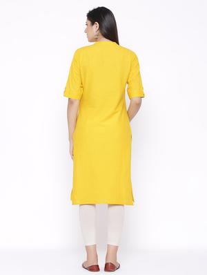 solid straight kurta - 17557733 - Standard Image - 3