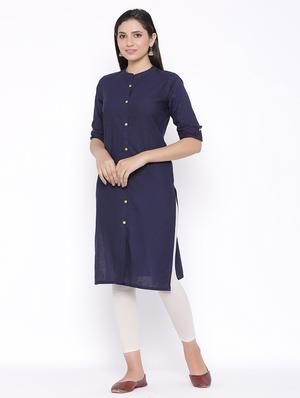 solid straight kurta - 17557734 - Standard Image - 2