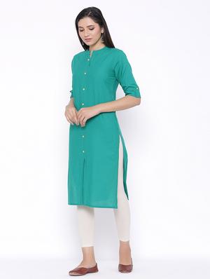 solid straight kurta - 17557735 - Standard Image - 2
