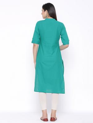 solid straight kurta - 17557735 - Standard Image - 3